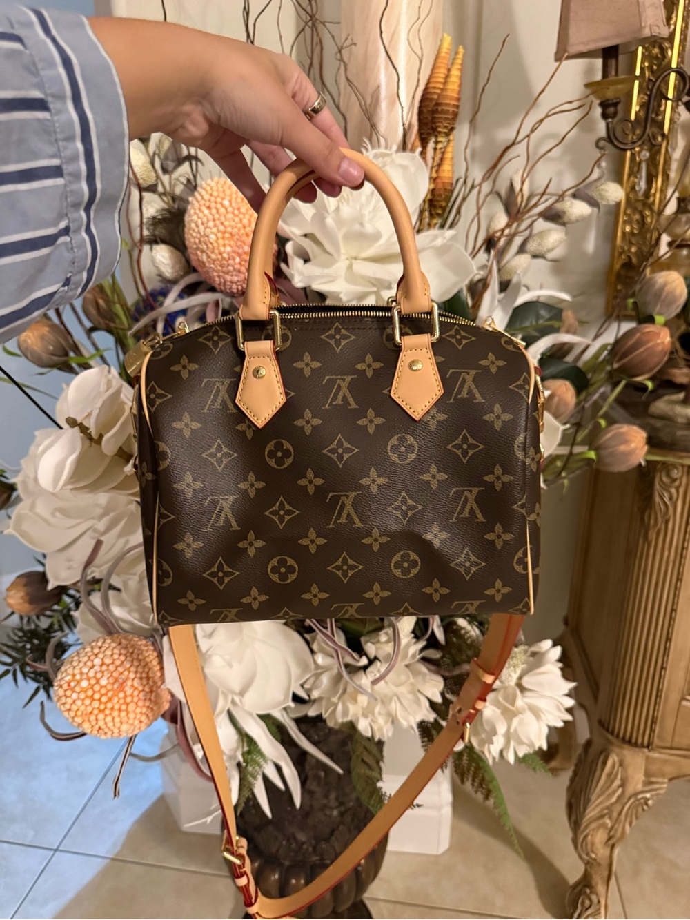 LV Brown Monogram Canvas Satchel with Natural Vachetta Trim - Picture 2 of 4